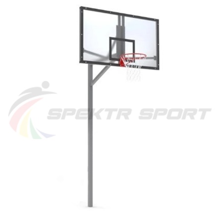 Купить Стойка баскетбольная уличная упрощенная со щитом из оргстекла, кольцом и сеткой SP D 412 в Моздоке 