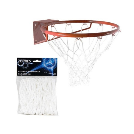 Купить Сетка баскетбольная Torres, нить 4 мм, белая в Моздоке 