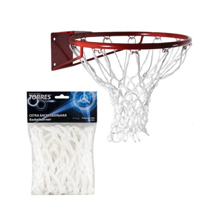 Купить Сетка баскетбольная Torres, нить 6 мм, белая в Моздоке 