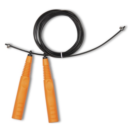 Купить Скакалка высокооборотная Кроссфит стальной шнур в оплетке 2.9 м чёрно-оранжевая в Моздоке 